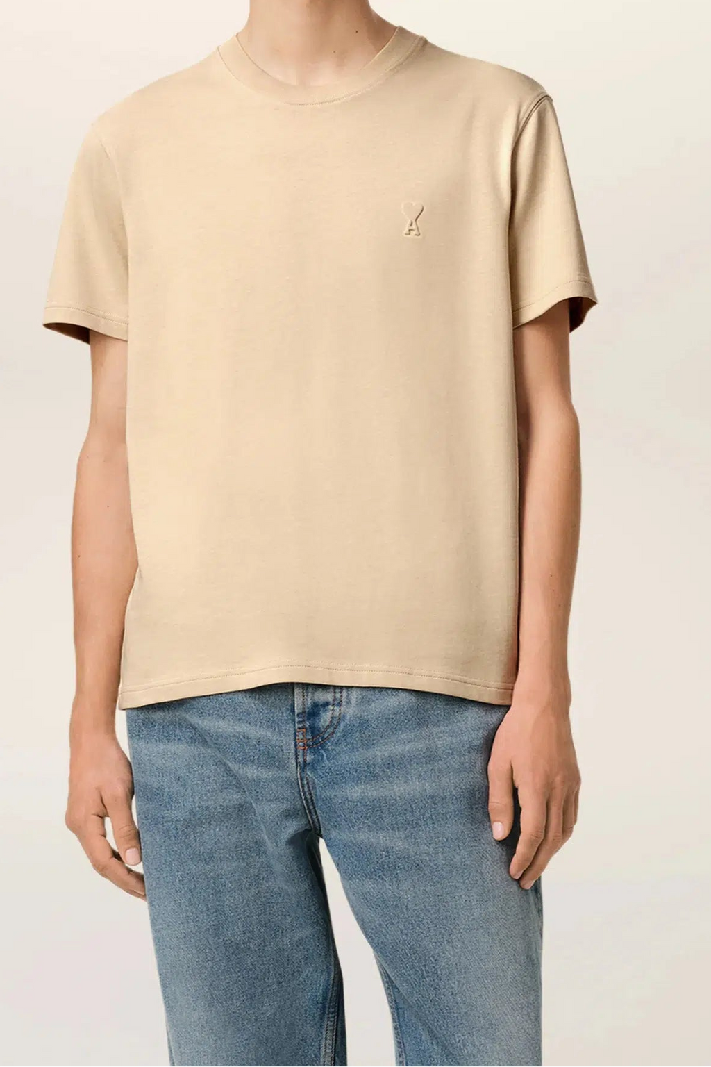 T-Shirt Ami De Coeur Petit 3D – Ami Paris – Beige "Gingembre"