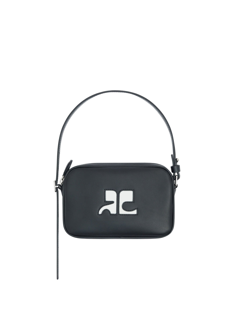 Sac Slim Camera logo ac en cuir - Courrèges - Black