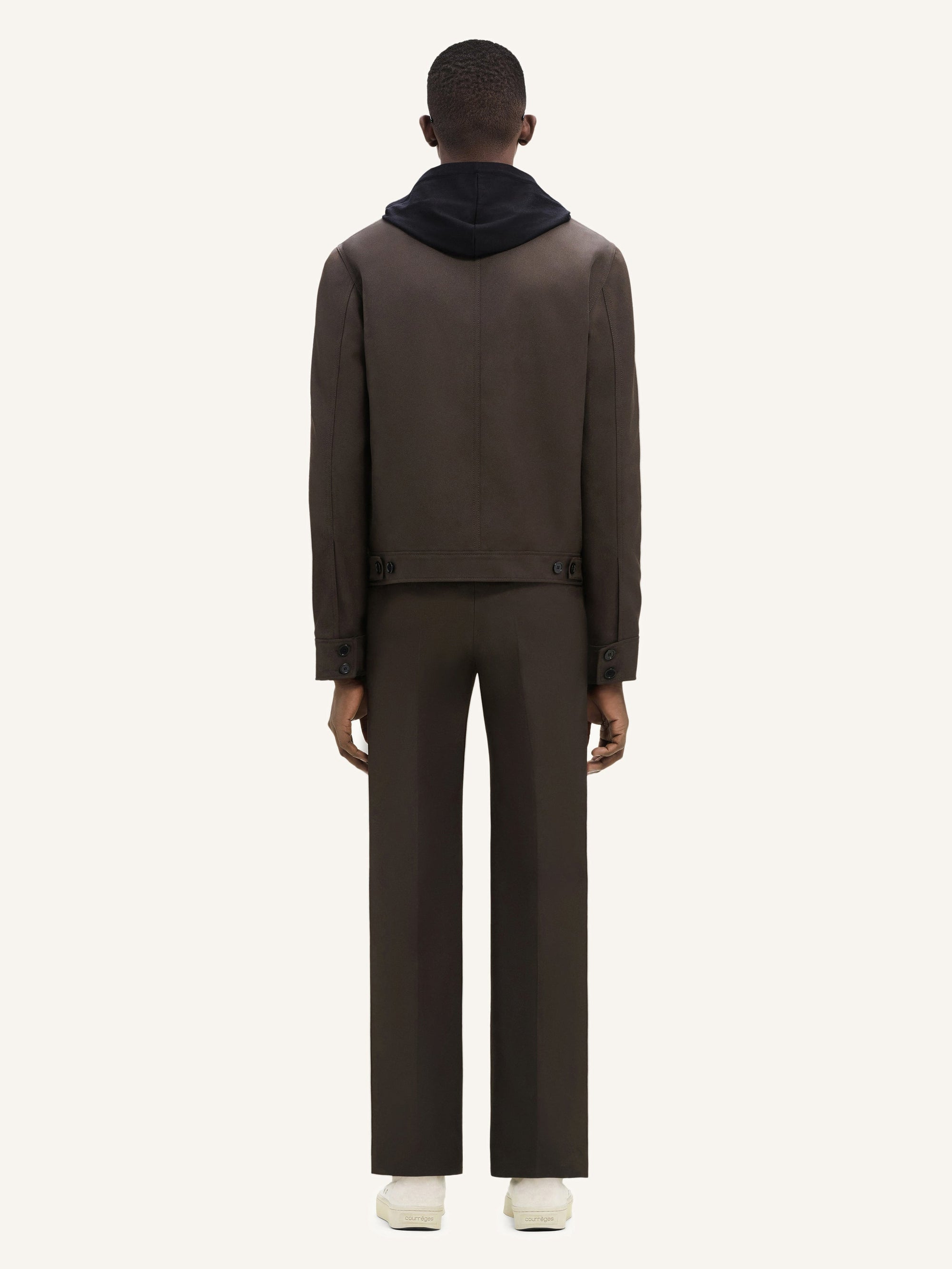 Veste Signature rétro en twill - Courrèges - Mud brown