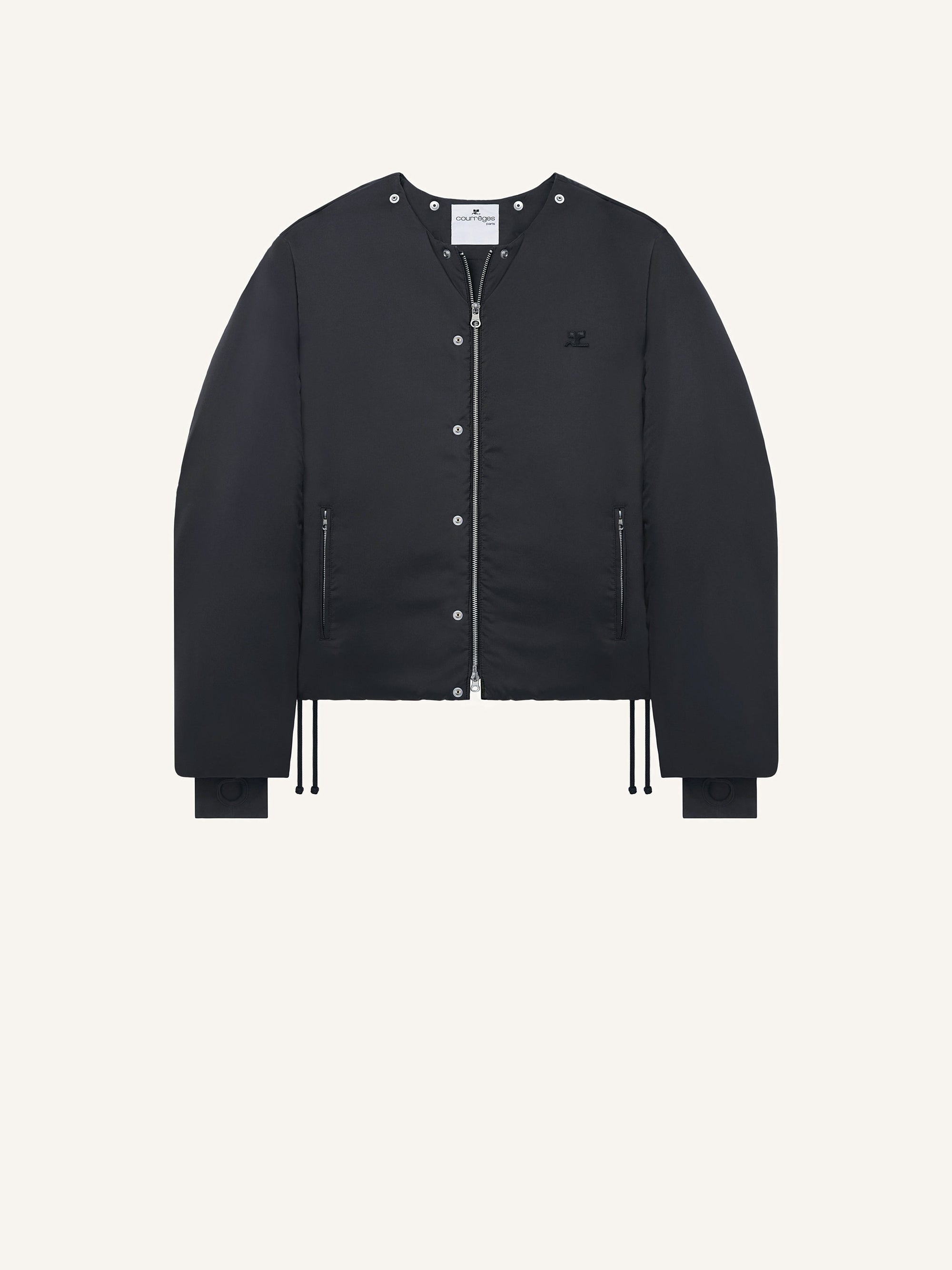 Doudoune à capuche en nylon - Courrèges - Black