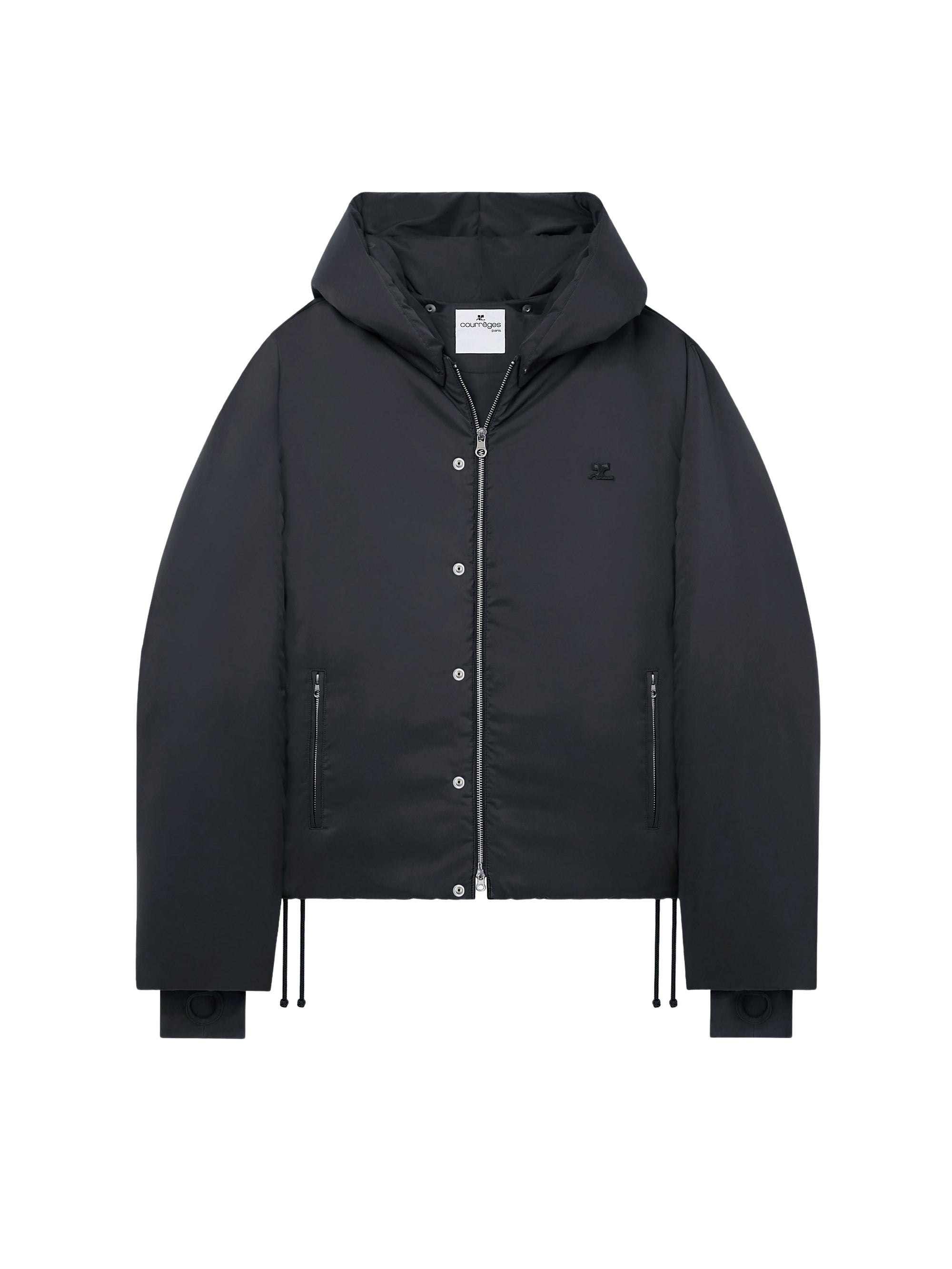 Doudoune à capuche en nylon - Courrèges - Black