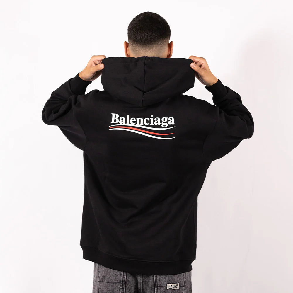 Hoodie Political Campaign - Balenciaga - Black
